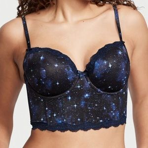Victoria’s Secret Galaxy Print Longline Celestial Bra Top // 32C
